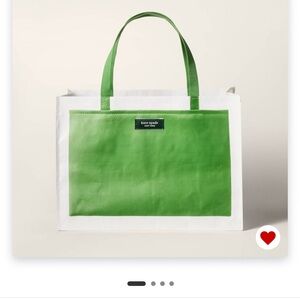 Kate Spade Green and White Tote Bag